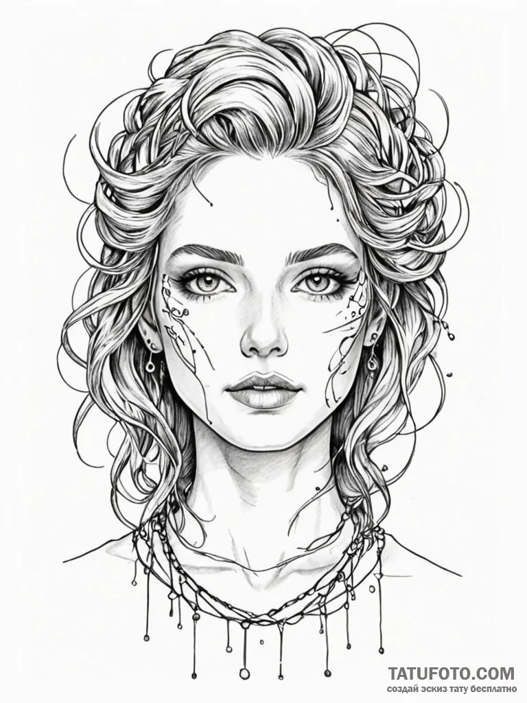 Astral chains glowing bright, tattoo line art... - эскиз тату (№1751837982_0, 06.07.2025 21:39) — Tatufoto.com