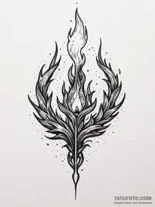 Needle blade devouring celestial flame, conce... - эскиз тату (№1751838572_0, 06.07.2025 21:49) — Tatufoto.com