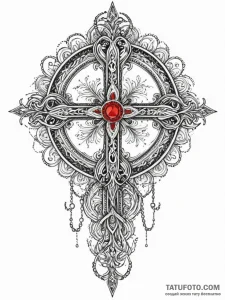 The leviathan cross, tattoo drawing outline,... - эскиз тату (№1751839078_0, 06.07.2025 21:57) — Tatufoto.com