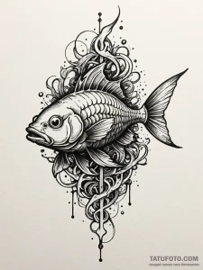 Abyssal fish with glowing bones, tattoo drawi... - эскиз тату (№1751839834_0, 06.07.2025 22:10) — Tatufoto.com