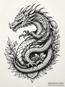 Bonsai tree growing on a sleeping dragon's ba... - эскиз тату (№1751840885_0, 06.07.2025 22:28) — Tatufoto.com