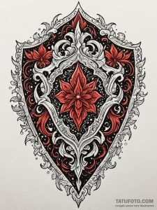 Cracked shield buried in ice, tattoo flash sh... - эскиз тату (№1751841222_0, 06.07.2025 22:33) — Tatufoto.com