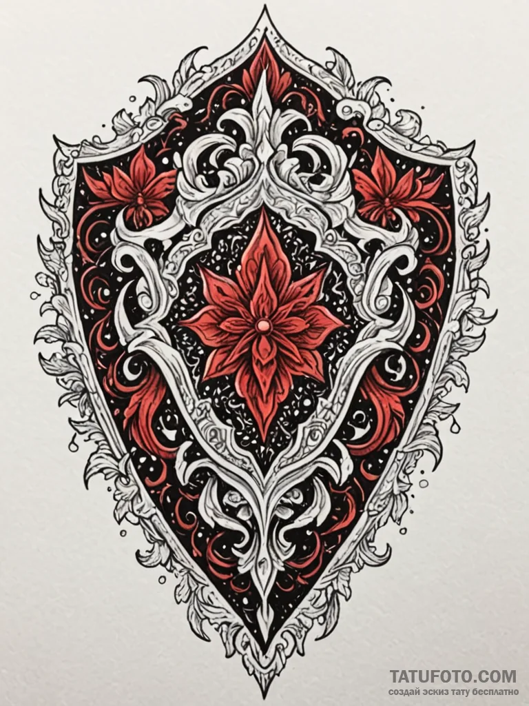 Cracked shield buried in ice, tattoo flash sh... - эскиз тату (№1751841222_0, 06.07.2025 22:33) — Tatufoto.com