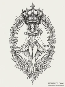 Animated crown levitating in light, artistic... - эскиз тату (№1751841391_0, 06.07.2025 22:36) — Tatufoto.com