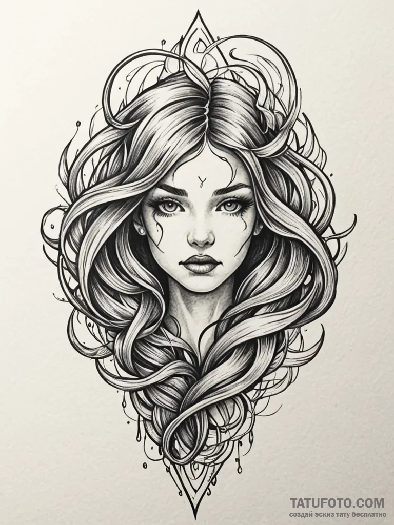 Whip of fire and shadow, tattoo line art, neo... - эскиз тату (№1751841644_0, 06.07.2025 22:40) — Tatufoto.com