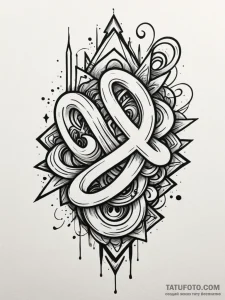 S, artistic tattoo sketch, black and white sk... - эскиз тату (№1751841812_0, 06.07.2025 22:43) — Tatufoto.com