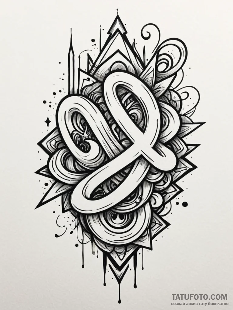 S, artistic tattoo sketch, black and white sk… — эскиз тату (№1751841812_0, 06.07.2025 22:43) — Tatufoto.com