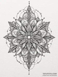 Snowflake, unique geometric pattern, concept... - эскиз тату (№1751842232_0, 06.07.2025 22:50) — Tatufoto.com