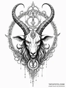 Baphomet symbol, ink illustration for tattoo,... - эскиз тату (№1751842735_0, 06.07.2025 22:58) — Tatufoto.com