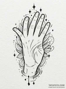 Fingers gently touching the surface of water,... - эскиз тату (№1751843157_0, 06.07.2025 23:05) — Tatufoto.com