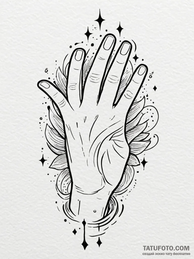 Fingers gently touching the surface of water,... - эскиз тату (№1751843157_0, 06.07.2025 23:05) — Tatufoto.com