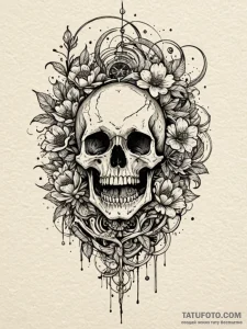 Oracle bloom devouring relic, ink illustratio... - эскиз тату (№1751843835_0, 06.07.2025 23:17) — Tatufoto.com
