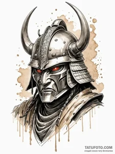 Samurai's helmet (kabuto), symbolizing bushid... - эскиз тату (№1751844003_0, 06.07.2025 23:20) — Tatufoto.com