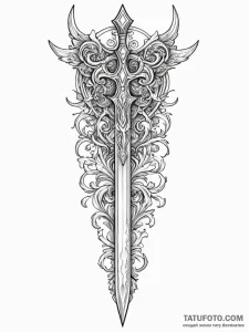 Graven blade with runic hilt, concept art for... - эскиз тату (№1751844423_0, 06.07.2025 23:27) — Tatufoto.com