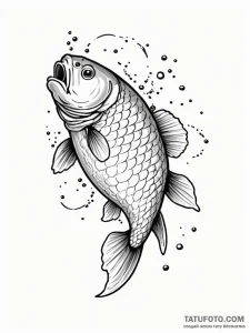 Crucian carp - эскиз тату (№1751845103_0, 06.07.2025 23:38) — Tatufoto.com