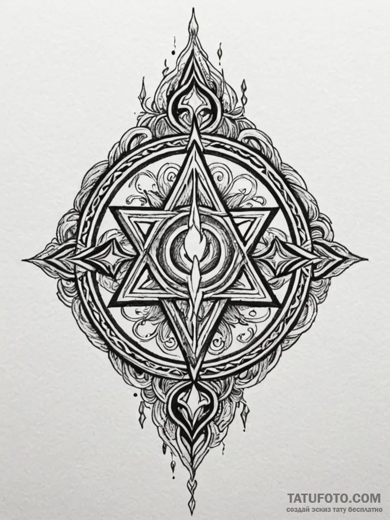 Violet sigil burning beneath mist, concept ar... - эскиз тату (№1751845793_0, 06.07.2025 23:49) — Tatufoto.com