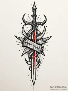 Dagger melting beneath stars, tattoo sketch d... - эскиз тату (№1751845879_0, 06.07.2025 23:51) — Tatufoto.com