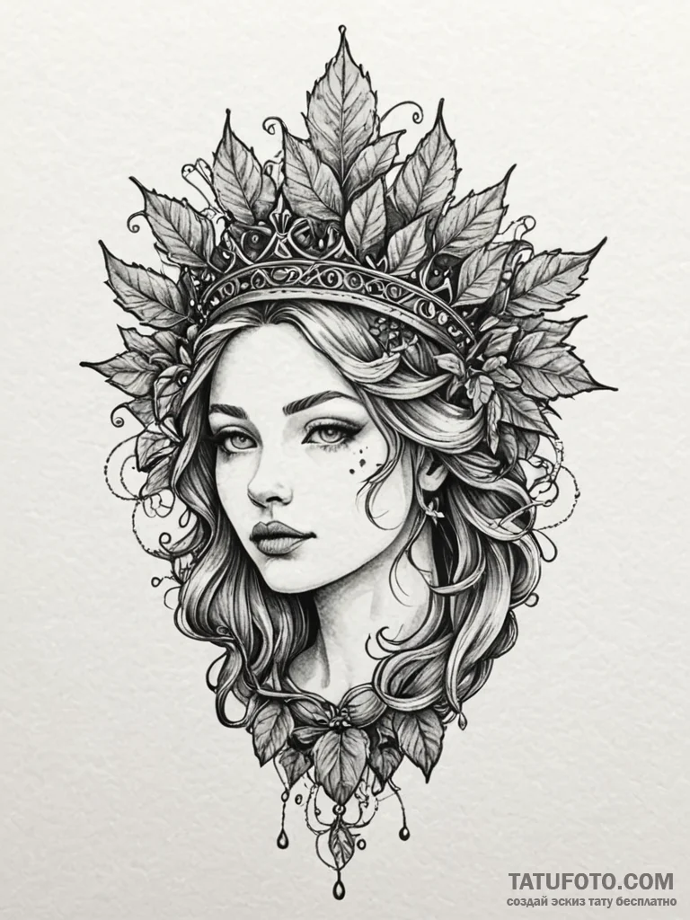 Kingр р†р вђљрівђћсћs relic crowned in ivy, t... - эскиз тату (№1751846522_0, 07.07.2025 00:02) — Tatufoto.com