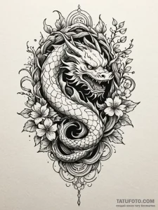 Baroque frame with living vines, concept art... - эскиз тату (№1751846867_0, 07.07.2025 00:07) — Tatufoto.com