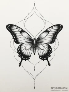 Black butterfly with glass wings, tattoo sket... - эскиз тату (№1751848933_0, 07.07.2025 00:42) — Tatufoto.com