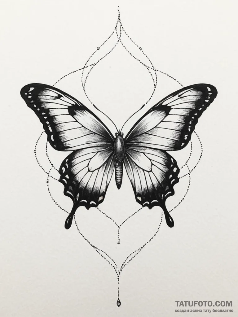 Black butterfly with glass wings, tattoo sket... - эскиз тату (№1751848933_0, 07.07.2025 00:42) — Tatufoto.com
