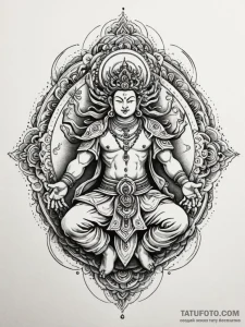Yamantaka (tibetan wrathful deity), tattoo dr... - эскиз тату (№1751849437_0, 07.07.2025 00:50) — Tatufoto.com
