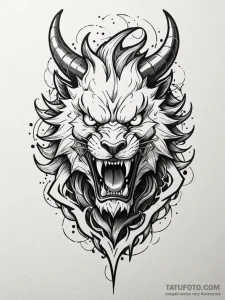 Raiju (japanese lightning beast) made of pure... - эскиз тату (№1751849687_0, 07.07.2025 00:54) — Tatufoto.com