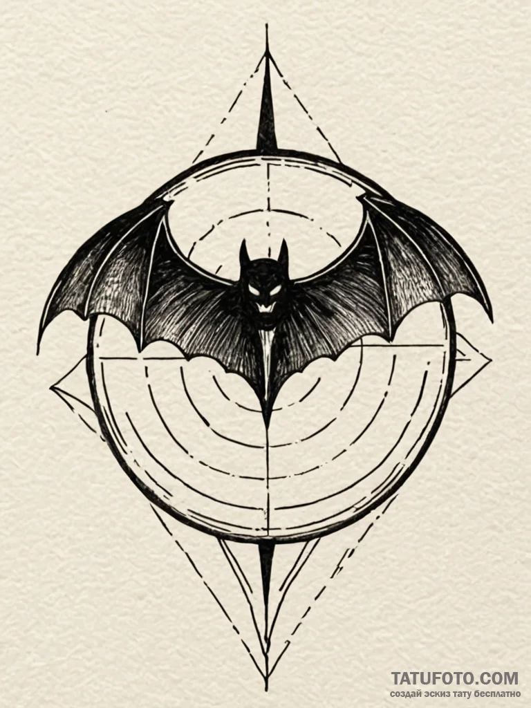 The bat-signal in the sky, artistic tattoo sk... - эскиз тату (№1751850277_0, 07.07.2025 01:04) — Tatufoto.com