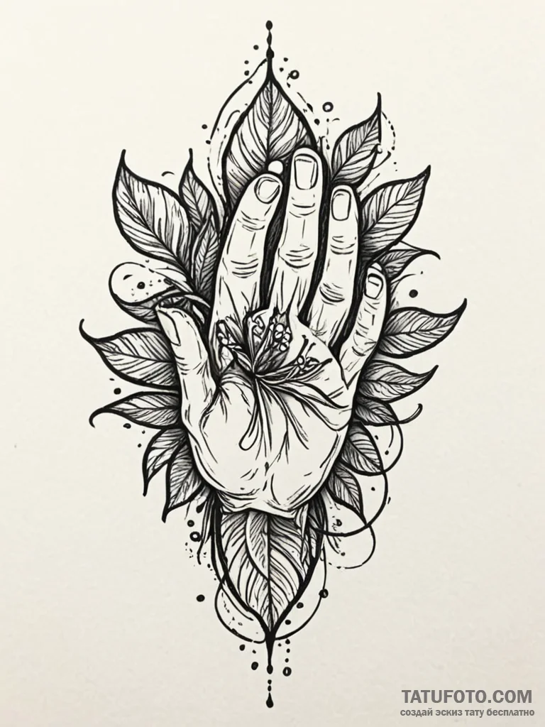 Lime, artistic tattoo sketch, black outline o... - эскиз тату (№1751850781_0, 07.07.2025 01:13) — Tatufoto.com