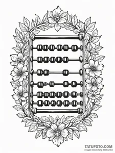Abacus, tattoo drawing outline, fine lines, d... - эскиз тату (№1751851117_0, 07.07.2025 01:18) — Tatufoto.com