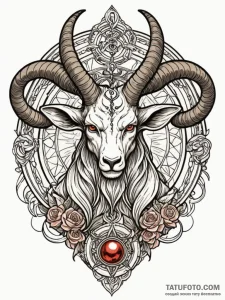Baphomet symbol, tattoo drawing outline, neo... - эскиз тату (№1751852041_0, 07.07.2025 01:34) — Tatufoto.com