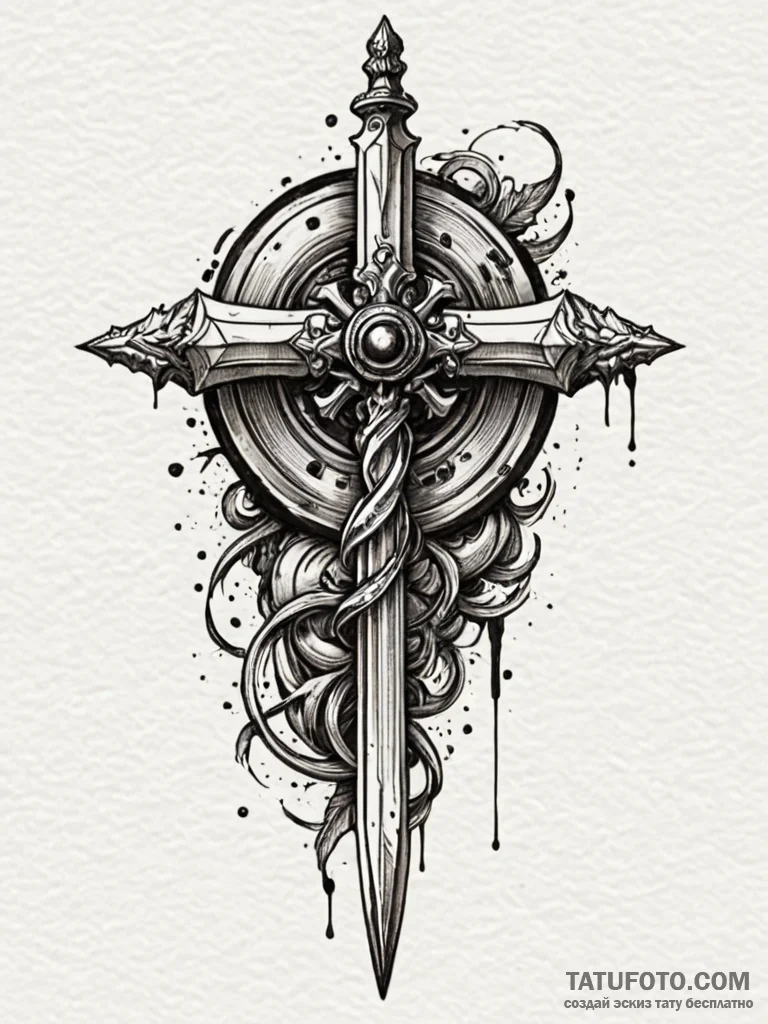 Dagger hidden in ancient tome, concept art fo... - эскиз тату (№1751852209_0, 07.07.2025 01:36) — Tatufoto.com