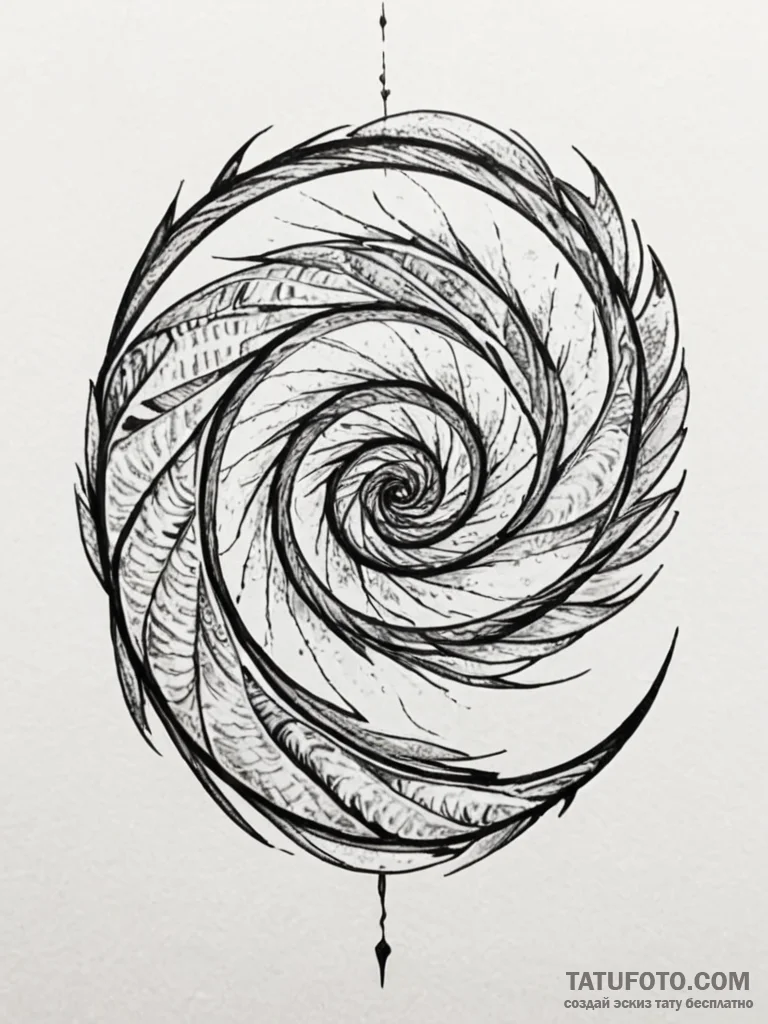 Burning spiral etched in sky, artistic tattoo... - эскиз тату (№1751854315_0, 07.07.2025 02:11) — Tatufoto.com