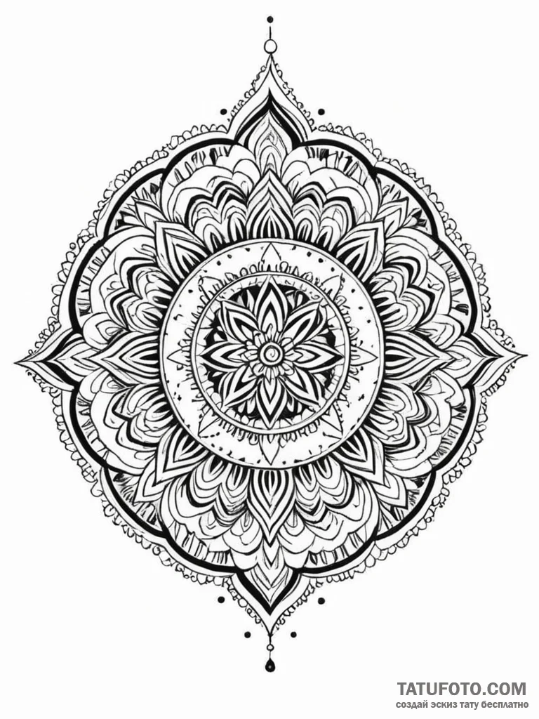 Blacklight-reactive mandala that reveals hidd... - эскиз тату (№1751854822_0, 07.07.2025 02:20) — Tatufoto.com
