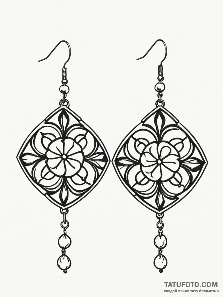Tanjiro's hanafuda earrings from demon slayer - эскиз тату (№1751855244_0, 07.07.2025 02:27) — Tatufoto.com