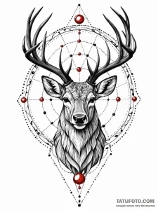 Atomic stag crowned in plasma, tattoo sketch... - эскиз тату (№1751856599_0, 07.07.2025 02:49) — Tatufoto.com