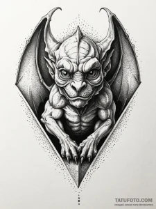 Gargoyle, tattoo line art, clear image, sharp... - эскиз тату (№1751857104_0, 07.07.2025 02:58) — Tatufoto.com
