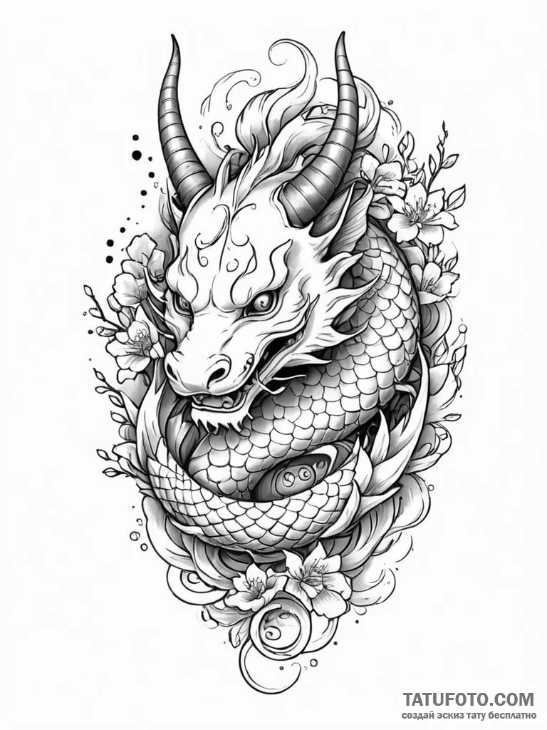 Horned relic crowned with stars, artistic tat... - эскиз тату (№1751857530_0, 07.07.2025 03:05) — Tatufoto.com