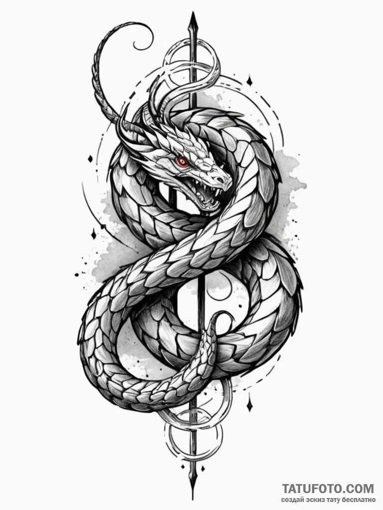 Queenр р†р вђљрівђћсћs serpent weaving throug... - эскиз тату (№1751857872_0, 07.07.2025 03:11) — Tatufoto.com