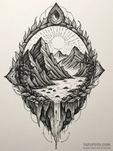 Karst cave with glowing crystals, tattoo draw... - эскиз тату (№1751858298_0, 07.07.2025 03:18) — Tatufoto.com