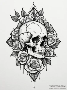Quest map burned at edges, ink illustration f... - эскиз тату (№1751858555_0, 07.07.2025 03:22) — Tatufoto.com