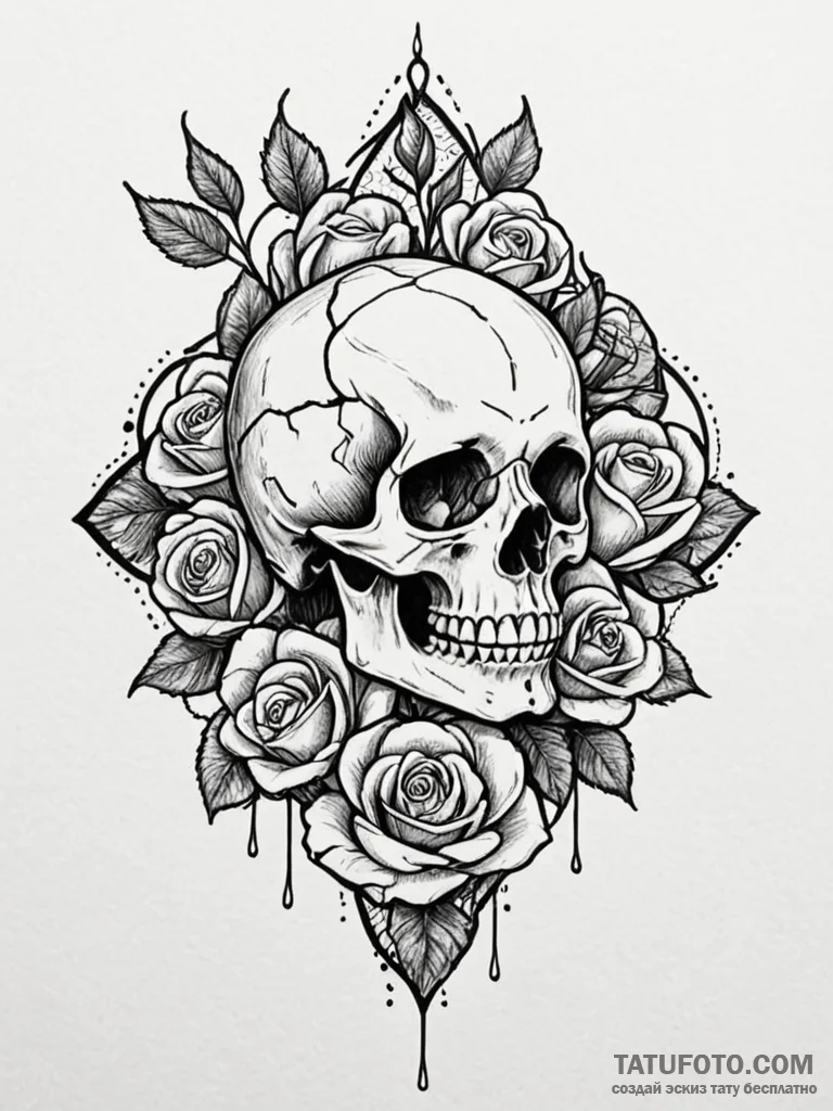Quest map burned at edges, ink illustration f... - эскиз тату (№1751858555_0, 07.07.2025 03:22) — Tatufoto.com