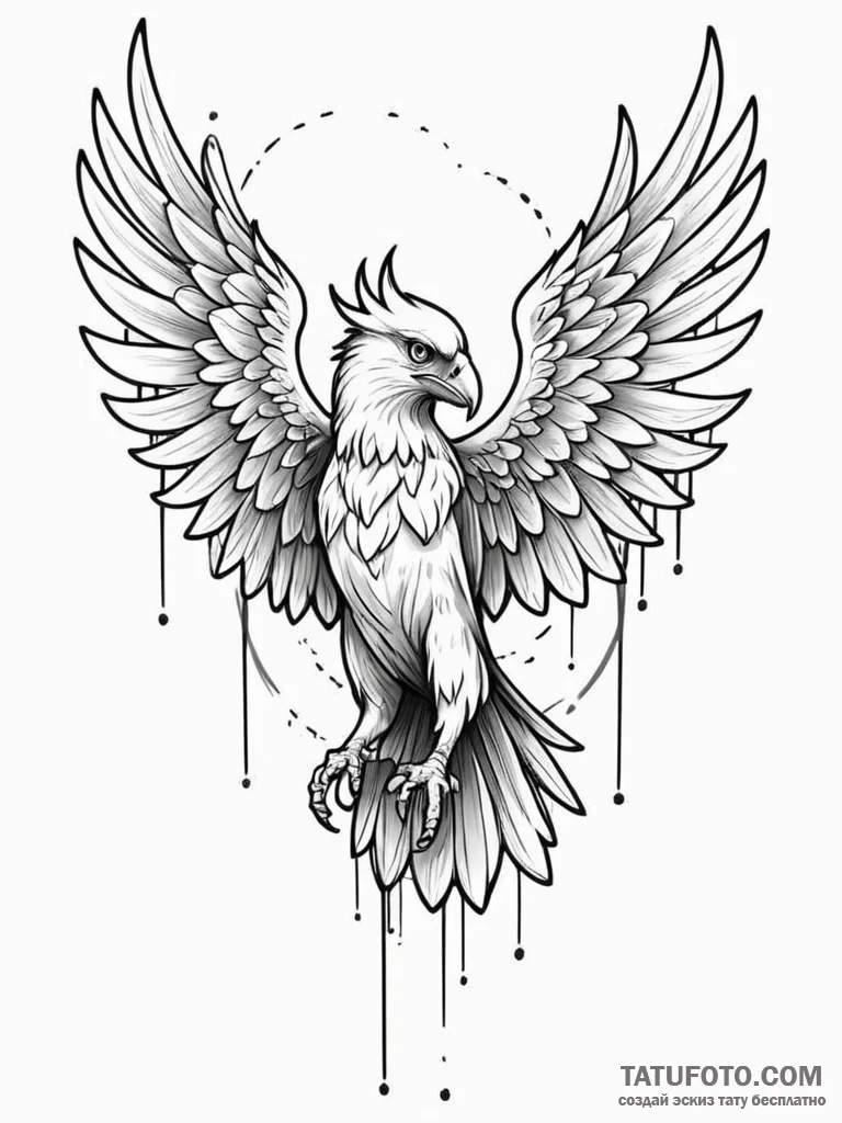 Harpy, tattoo drawing outline, unique design,... - эскиз тату (№1751858920_0, 07.07.2025 03:28) — Tatufoto.com