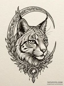 Lynx claws beneath crescent moon, concept art... - эскиз тату (№1751859435_0, 07.07.2025 03:37) — Tatufoto.com