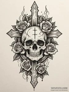 Hidden relic devouring celestial flame, tatto... - эскиз тату (№1751860567_0, 07.07.2025 03:56) — Tatufoto.com