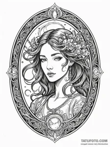 Oracle mirror reflecting void, concept art fo... - эскиз тату (№1751861534_0, 07.07.2025 04:12) — Tatufoto.com