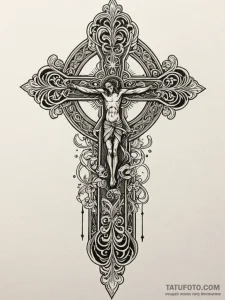 Cross, tattoo flash sheet design, detailed cr... - эскиз тату (№1751861960_0, 07.07.2025 04:19) — Tatufoto.com