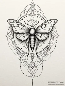 Arcane moth with glowing patterns, tattoo fla... - эскиз тату (№1751862810_0, 07.07.2025 04:33) — Tatufoto.com