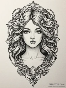 A, artistic tattoo sketch, professional artwo... - эскиз тату (№1751863415_0, 07.07.2025 04:43) — Tatufoto.com