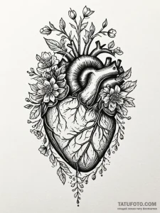 Anatomical heart made entirely of delicate, p... - эскиз тату (№1751864183_0, 07.07.2025 04:56) — Tatufoto.com